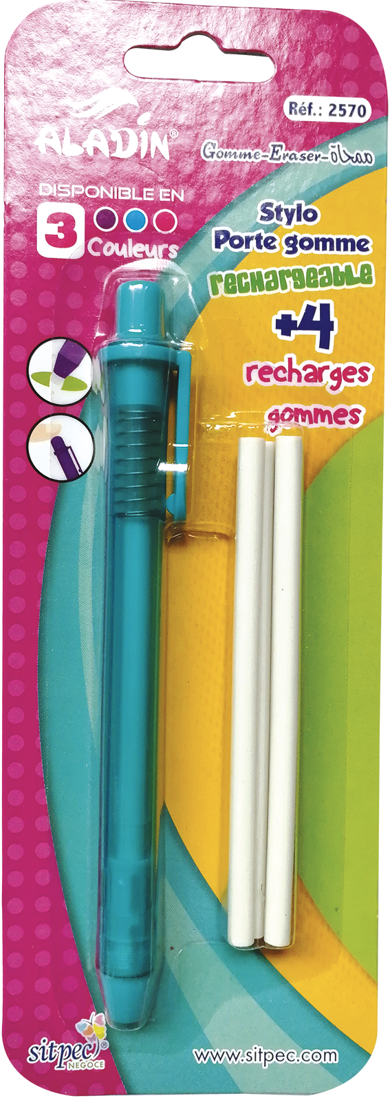 Stylo gomme rechargeable